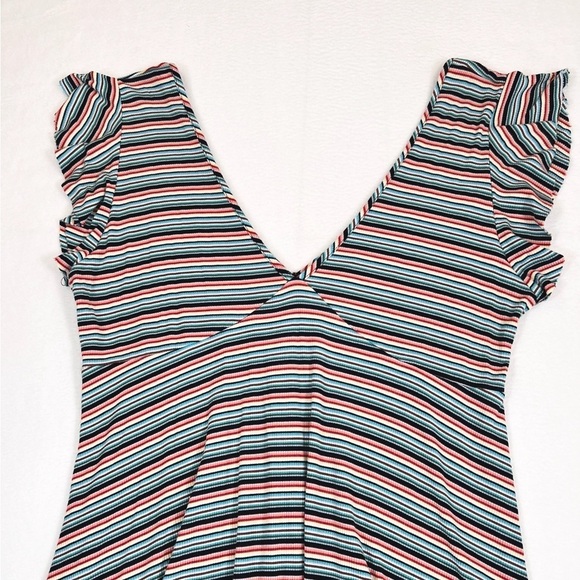 WILD FABLE Striped Flutter‎ Sleeve Ribbed Women's Skater Mini Dress Size XL - Picture 3 of 9